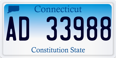 CT license plate AD33988