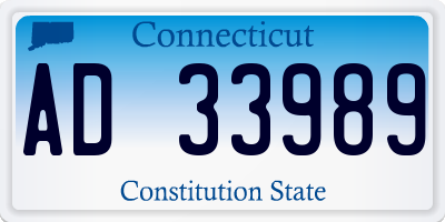 CT license plate AD33989