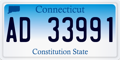 CT license plate AD33991