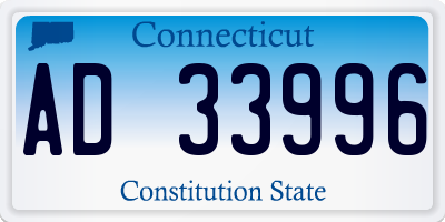 CT license plate AD33996