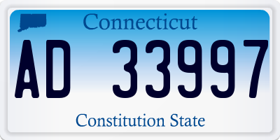 CT license plate AD33997