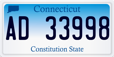CT license plate AD33998