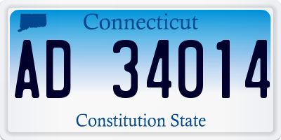 CT license plate AD34014