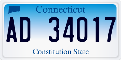 CT license plate AD34017