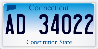 CT license plate AD34022