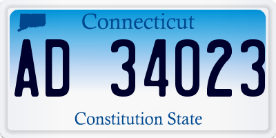 CT license plate AD34023