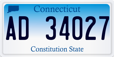 CT license plate AD34027