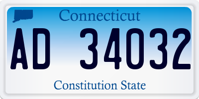 CT license plate AD34032