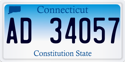 CT license plate AD34057