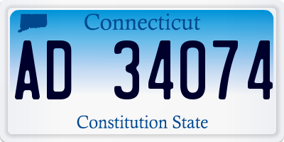 CT license plate AD34074