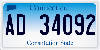 CT license plate AD34092