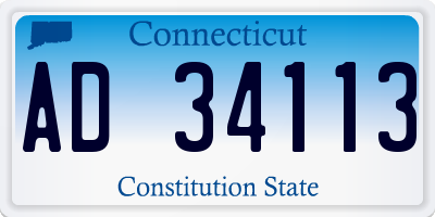 CT license plate AD34113