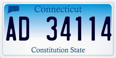 CT license plate AD34114