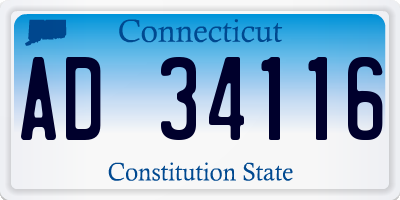 CT license plate AD34116