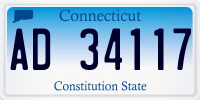 CT license plate AD34117