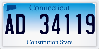 CT license plate AD34119