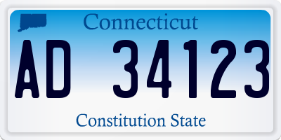 CT license plate AD34123