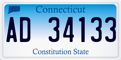 CT license plate AD34133