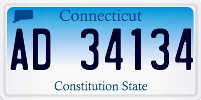 CT license plate AD34134