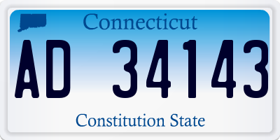 CT license plate AD34143