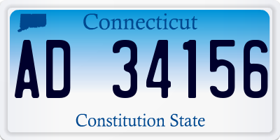 CT license plate AD34156