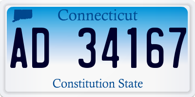 CT license plate AD34167