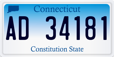 CT license plate AD34181