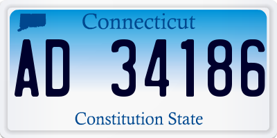 CT license plate AD34186