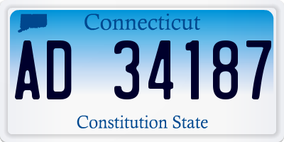 CT license plate AD34187
