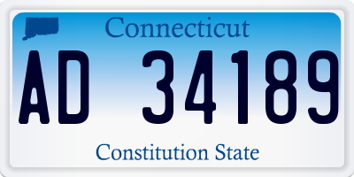 CT license plate AD34189