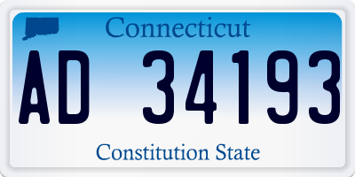 CT license plate AD34193