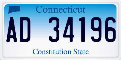 CT license plate AD34196