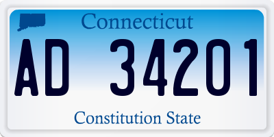 CT license plate AD34201