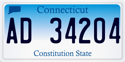 CT license plate AD34204