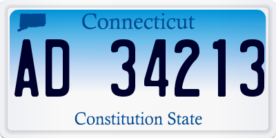 CT license plate AD34213