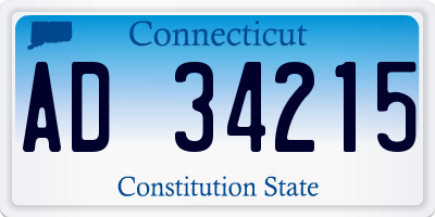 CT license plate AD34215