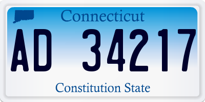 CT license plate AD34217