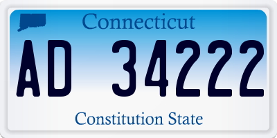 CT license plate AD34222