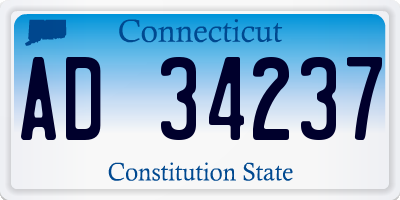 CT license plate AD34237