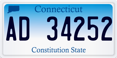 CT license plate AD34252