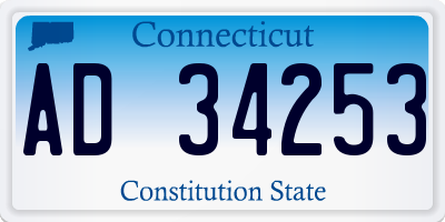 CT license plate AD34253