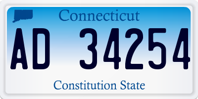 CT license plate AD34254