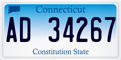 CT license plate AD34267