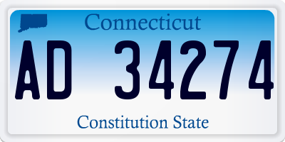 CT license plate AD34274