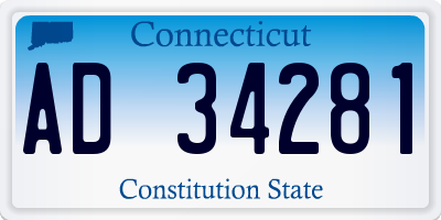 CT license plate AD34281