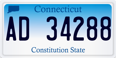 CT license plate AD34288
