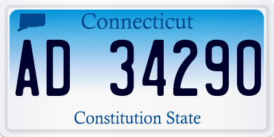 CT license plate AD34290