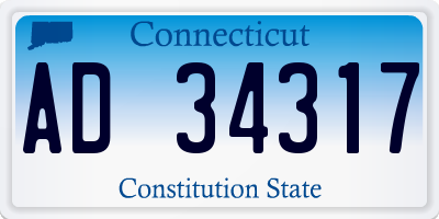 CT license plate AD34317