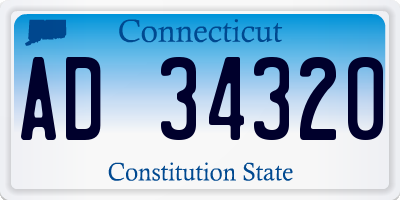 CT license plate AD34320
