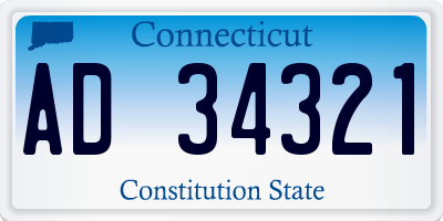 CT license plate AD34321